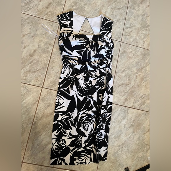 White House Black Market Dresses & Skirts - White House Black Market Black and White Halter Sheath Dress